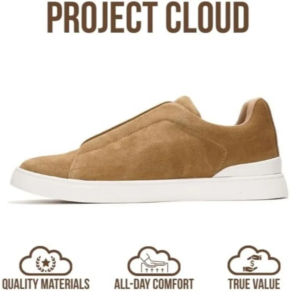 Men's Genuine Leather Camel Genuine Suede Foam Insole Lightweight Sneakers Shoes